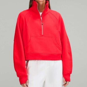 Lululemon Scuba Oversized Funnel Neck Half Zip Carnation Red M/L